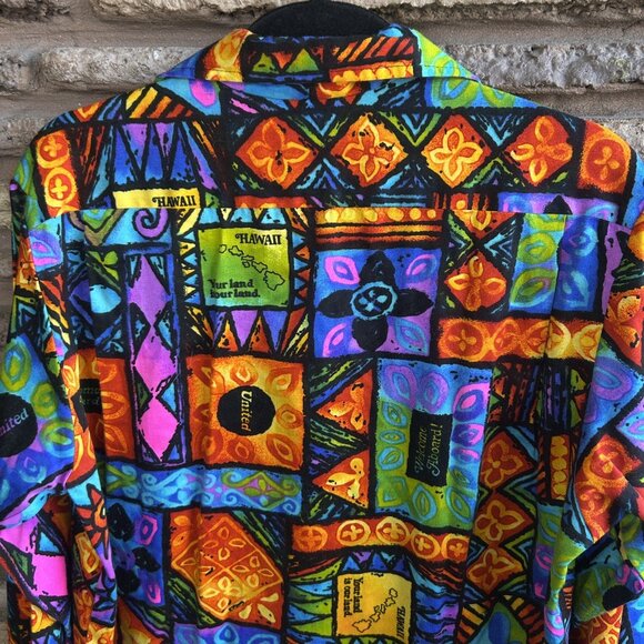Evelyn Margolis United Airlines Hawaiian Vintage 60s Steward Shirt Size Medium - Picture 6 of 12